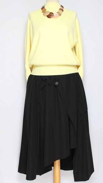 Юбка хлопок "Асимметрия запах" черная до р.52