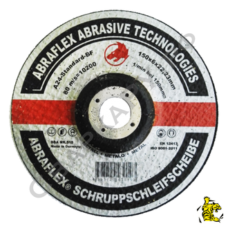 Круг зачистной/шлифовальный по металлу Abraflex 150х6х22мм вогнутый A24R Standard-BF