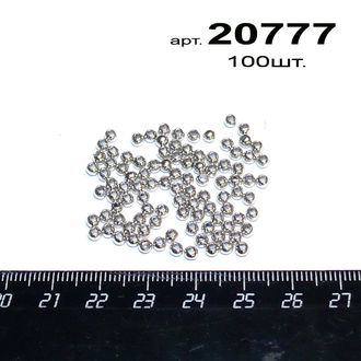 Бусина акрил металлизированная арт.20777: ф 3мм - цвет "сталь" - 1,4г - уп.100шт.