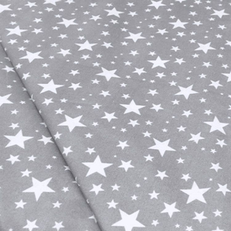 Подушка обнимашка для детей формы J Big 280 с холлофайбером внутри + наволочка хлопок 100% звезды на сером