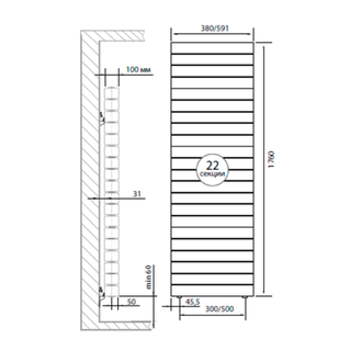 Радиатор Royal Thermo PianoForte Tower 500 Bianco Traffico 22 секций (Биметалл)