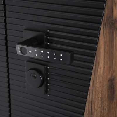 Стальная дверь   Сапсан (умная электронная дверная ручка с отпечатком пальца Smart lock T888 Черная)