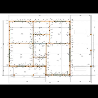 Одноэтажный каркасный дом с двумя спальнями 58м² (SK90)