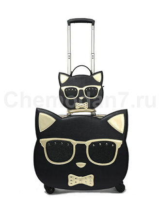 Детский чемодан с сумкой Kitty (Китти) чёрный