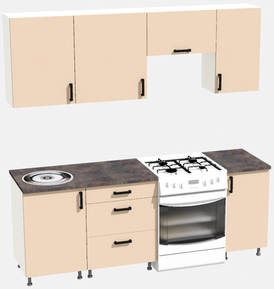 Кухня Эконом 1,5 метра (1100х400) Цвет: Фон бежевый/Фон бежевый