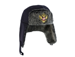 Шапка-ушанка синяя 11345