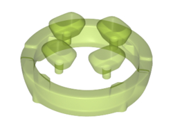 Rock Faceted with Small Pin Infinity Stone, 4 on Sprue, Trans-Bright Green (36451 / 6223006)