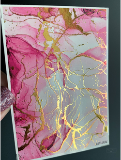Слайдеры фольгированная акварель Alcohol Ink NF-006 GOLD