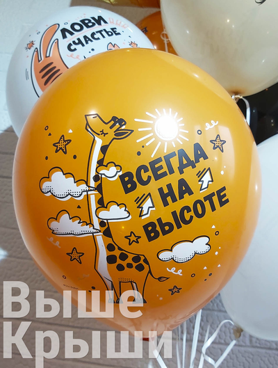 Воздушный шарик с принтом всегда на высоте из сета "Пожелания"