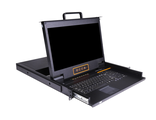 Выдвижная LCD KVM консоль Kinan 19&quot;, PS/2+USB, Клавиатура Ultra-Slim, Тачпад, TFT-дисплей, 16 портов DVI, каскадное подключение до 512 устройств,разрешение WideScreen FullHD 16:9 до 1920x1080 60Hz,локальная (без удаленного доступа через интернет) (LD1716)