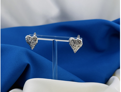 Швензы с английским замком, латунь, покрытие родий, размер  17*15 мм