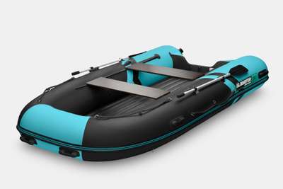 Моторная лодка GLADIATOR E380S черно-бирюзовый