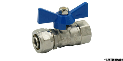 Кран шаровой латунный с цангой Tim Rif мп 16х16 16х1/2 вн.р. 16х1/2 н.р. BV206-02N