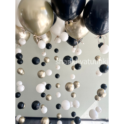 Шары цепочки с пузырями (9 шт), Черный с бежевым