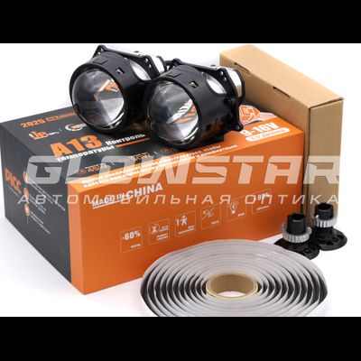 Светодиодные билед линзы для SEAT Leon (2009-2013) AFS Пластик Aozoom A13 2025 + герметик Hot Pro