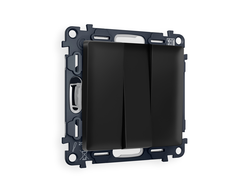 Выключатель 3-кл Черный матовый - Ambrella Volt - ALFA