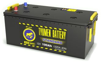 Аккумулятор Тюмень Стандарт 190 Ач (TYUMEN BATTERY Standard) (518х228х238) 6СТ-190L (Ca/Ca) ток 1320А болт прямая полярность + -