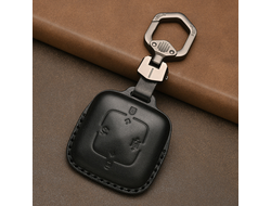 Чёрный чехол для ключа Zeekr X, 001 из натуральной кожи