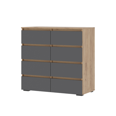 Хелен КМ 04 Комод 8 ящиков 1000х958х465 дуб крафт золотой/графит