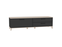 Гостиная AURELIO (АУРЕЛИО) - AURELIO 3 Тумба ТВ Антрацит-Блеквуд Сатиновый