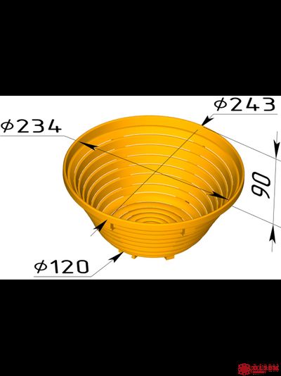 Форма для расстойки круглая 243х120х90 пластиковая