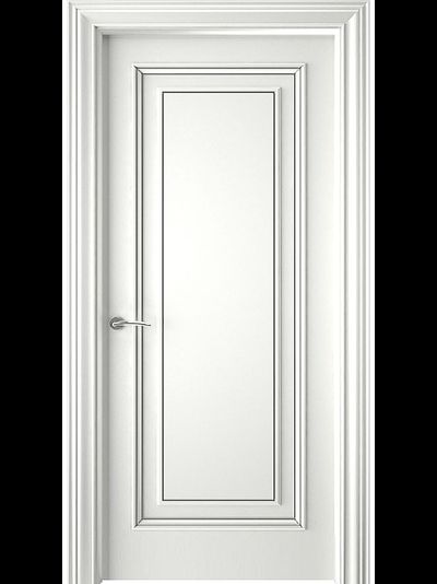 Белая дверь Монарх 4 с патиной серебро