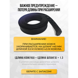 Кожух для шланга ПЭТ 40-60 мм. черный (1 м.)