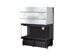 Каминная топка Дельта 1000 KB три стекла черный шамот, Экокамин (Россия)