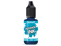 алкогольные чернила Cernit alcohol ink, цвет-lagoon blue  210 (голубая лагуна), объем-20 мл