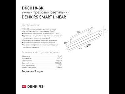 Трековый светильник Denkirs DK8018-BK