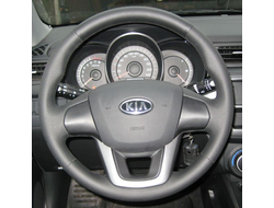 Кожаная накладка на руль Kia Rio III (UB) (2011-2015), черная