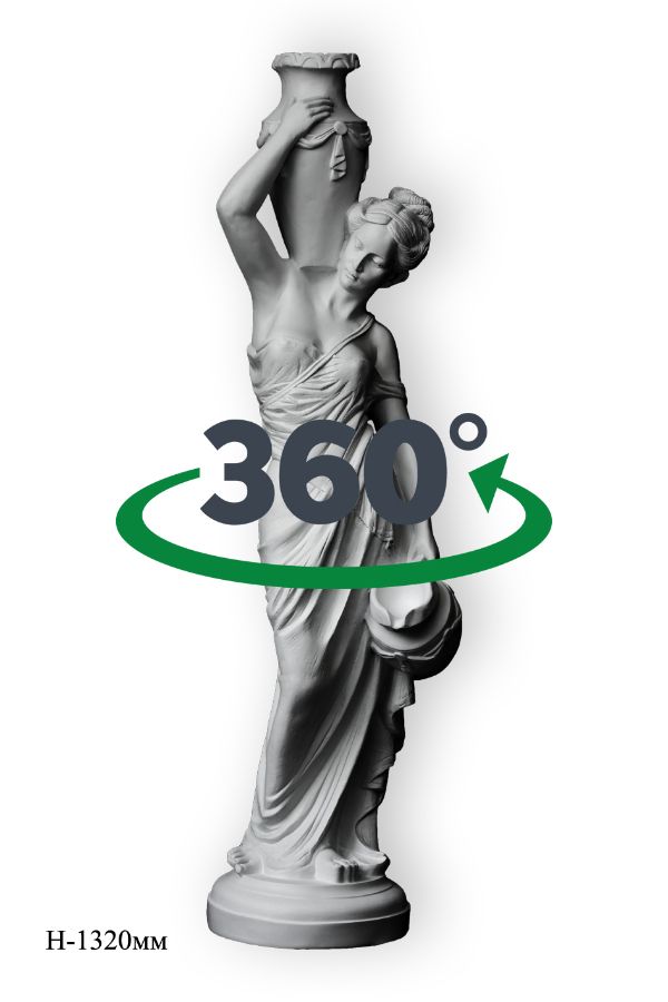 Интерактивная 3D-модель статуи Девушка с кувшином ST-027 — вращение на 360°