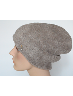 Вязаная женская шапка зимняя Vizio Италия 6962 бежевая