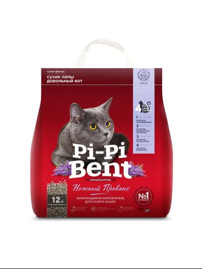 Наполнитель для кошек Pi-Pi Bent Нежный Прованс комкующийся 12 л