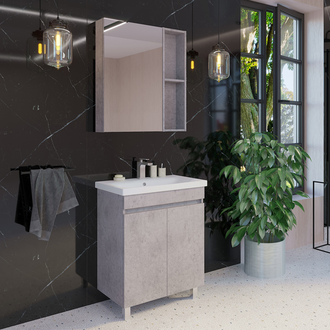 Тумба-умывальник "Осло-70НД" бетон светлый с раковиной  COMO 70