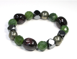 Сборка комбинированного браслета из камней на резинке, от 500 руб. (№22933)