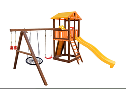 Детский уличный игровой комплекс Perfetto sport Pitigliano 4 + качели Паутина в Воронеже