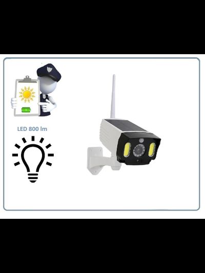 DE/SK5 Муляж уличной Wi-Fi видеокамеры + светильник. Встроенный аккумулятор + солнечная панель.