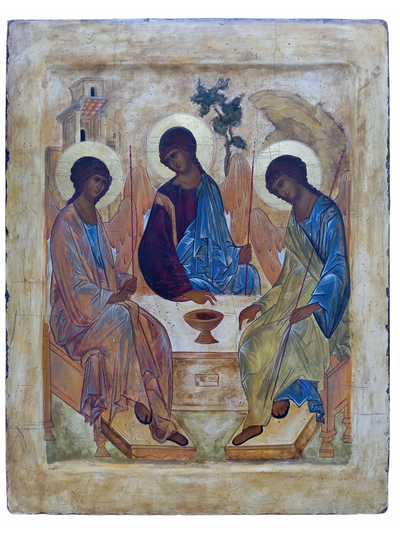 Троица Святая. Рукописная икона.