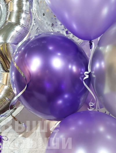 Шар фиолетовый металлик в наборе на 13 лет