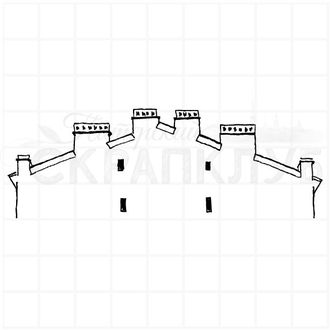 Штамп скатная крыша, брандмауер, питерские мотивы, городская симфония