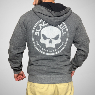 Худи с капюшоном на молнии Black Skull серый