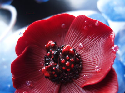 Кольцо-цветок "Маквушка, лягушачий мак"