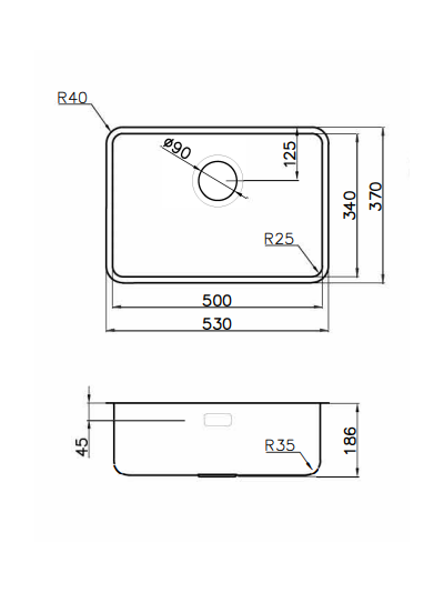 Мойка OMOIKIRI OMI 53-U/I ULTRA MINI