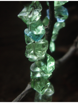 Летние серьги-хрусталики "Брызги лесного озера"