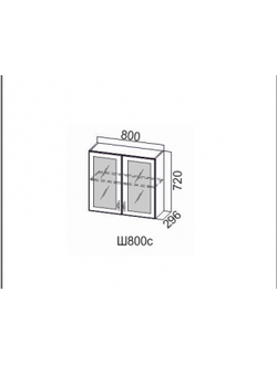 Шкаф навесной 800/720 (со стеклом)
