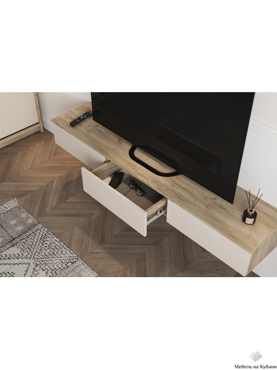 Бохо ТМ-003 тумба под ТВ Дуб Крафт Серый/Кашемир