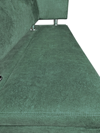 Кухонный ДИВАН "ФОРУМ-4" с боковой спинкой, Зеленый Правый