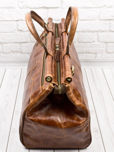 Кожаный саквояж Altamura Premium cognac (арт. 4025-53)