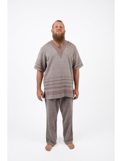 Славянский домашний костюм из льна ручного ткачества